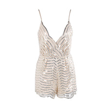 Beige Sequin Playsuit Romper